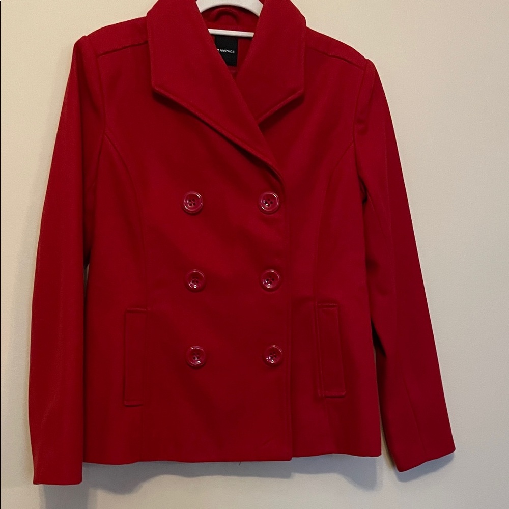 Rampage Bold Red Pea Coat